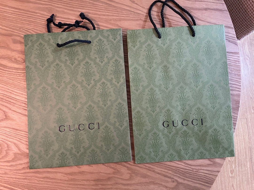 Gucci paper bag medium (Category: Luxury Bags & Wallets) located in Pasig City. Submitted by tintin._. (Listing ID 1361855759, Image 1). Description: 650 each. Can show copy of receipt for proof..