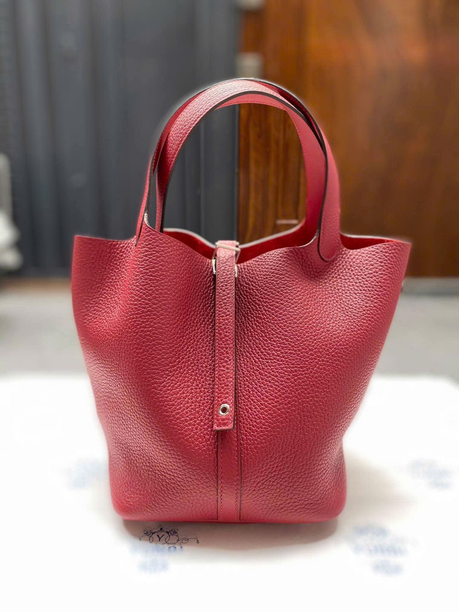 【美品 /Rouge Grenat & Piment】HERMES ピコタンロック 18 Hermes picotin rouge grenat