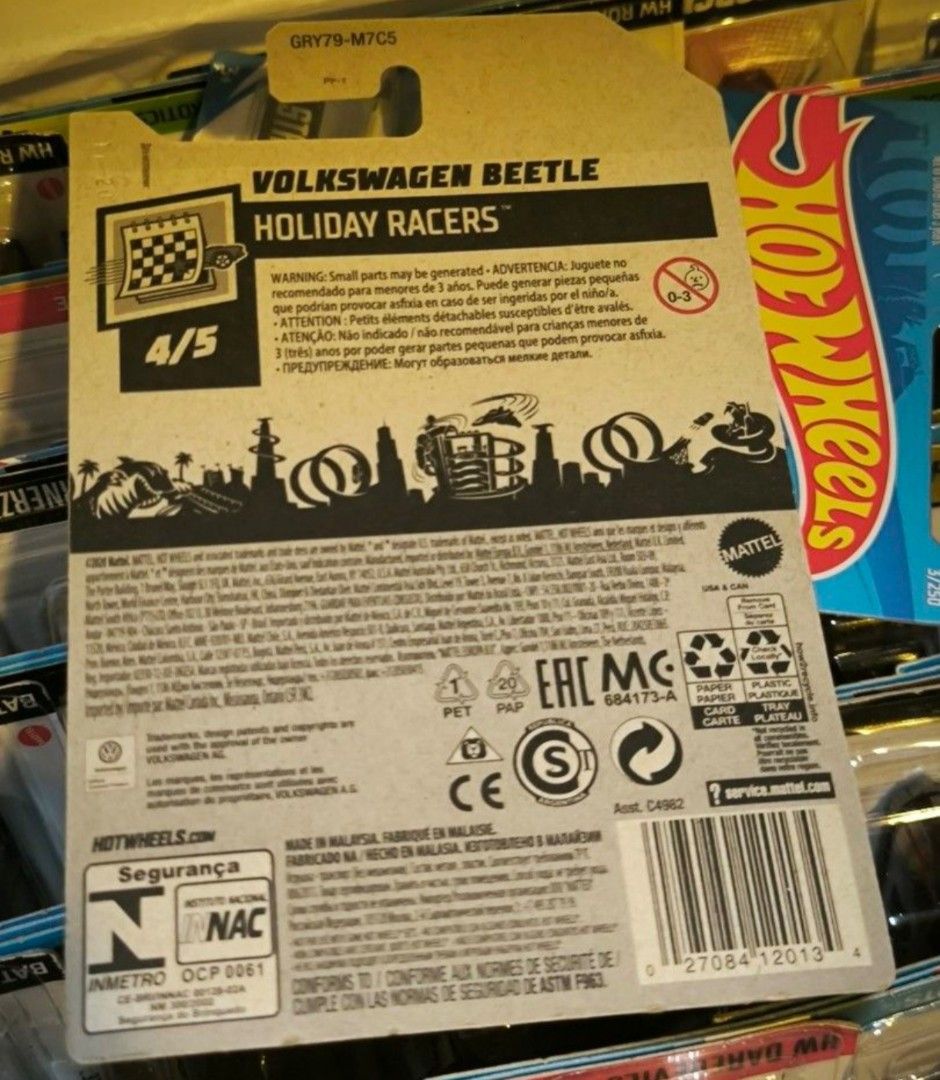 Voiture Miniature Hot Wheels Volkswagen Beetle édition Saint-Valentin 2021 - Blanche, échelle 1:64