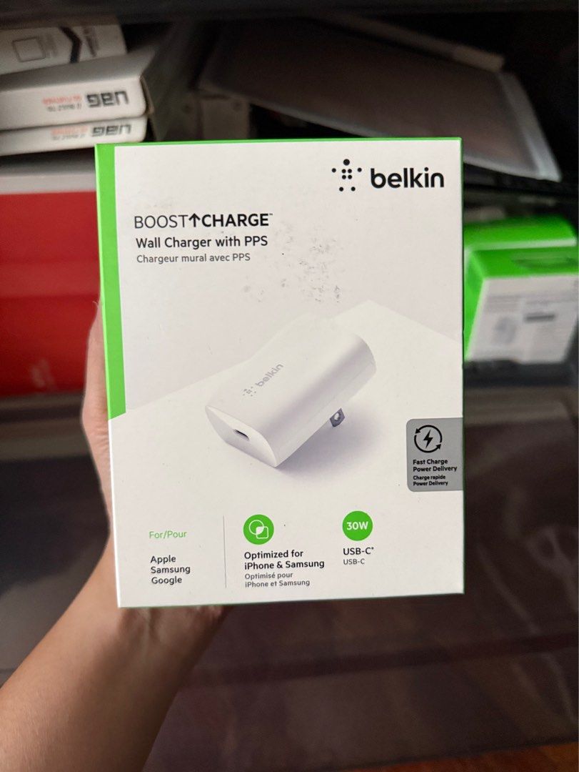 Original Belkin BoostCharge 30 watts Type C Adaptor Adapter (Category: Electrical, Adaptors & Sockets) located in Manila. Submitted by razelysonn (Listing ID 1361850092, Image 1). Description: All brand new! 999 each FIXED .