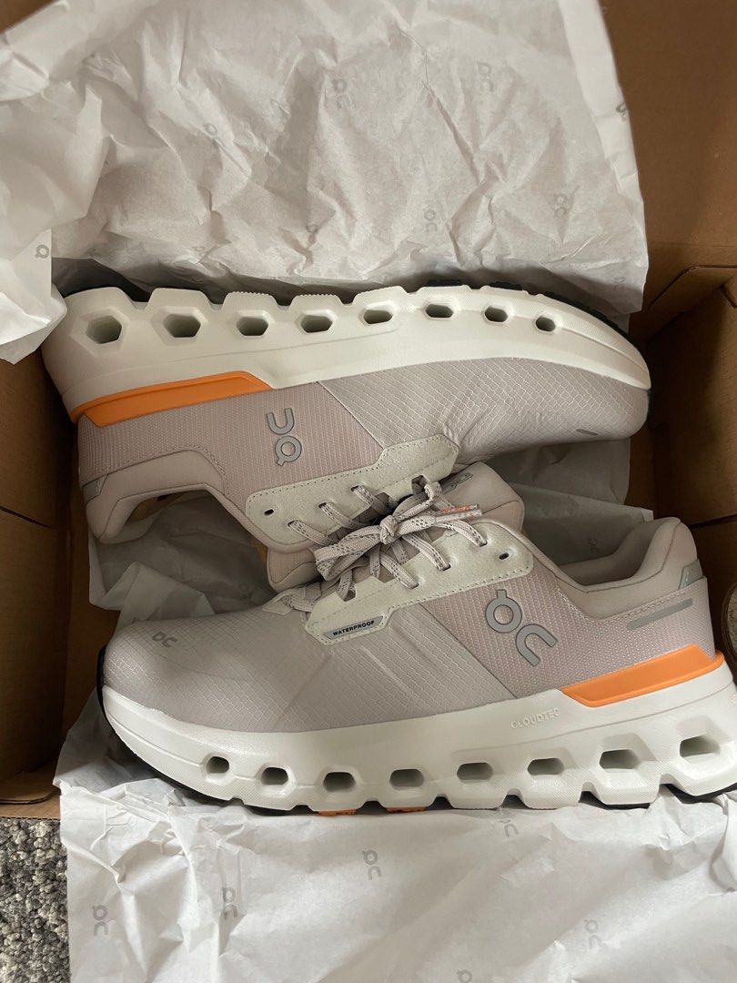 Original On Cloudrunner 2 (waterproof) (Category: Sneakers) located in Taguig. Submitted by BellaC (Listing ID 1361863121, Image 2). Description: Original On Cloudrunner 2 - waterproof Color: Wolf / Tangerine Size: US8 / EU39 / UK6 / JP25.