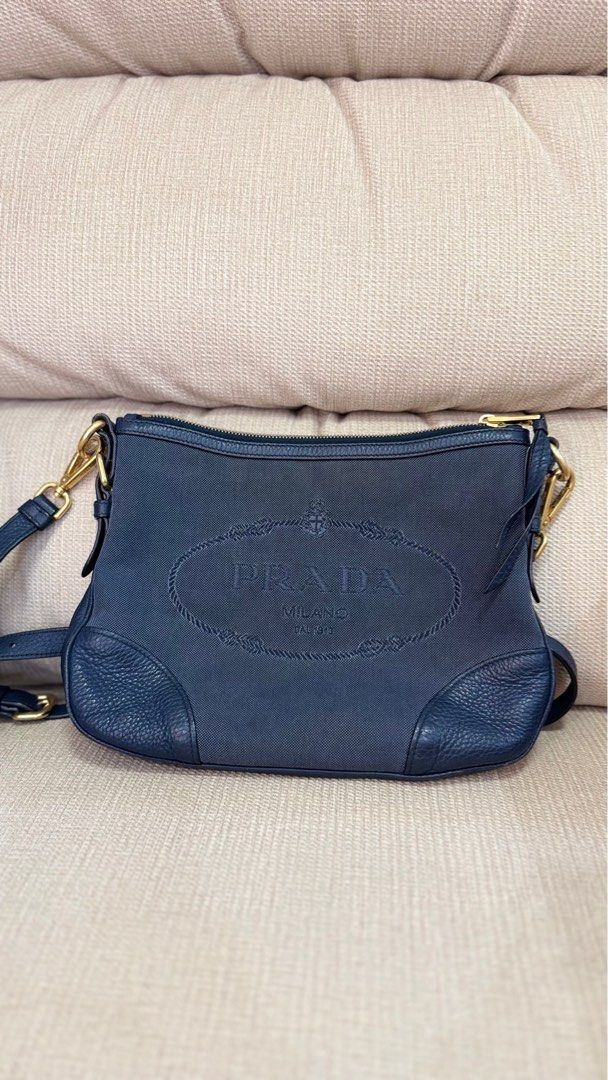Prada Jacquard Bandoliera Denim (Category: Luxury Bags & Wallets) located in Las Pinas. Submitted by kcshoponline.ph (Listing ID 1361796338, Image 1). Description: With Dustbag Authentication Card Gcash | Maya | BDO LBC | J&T | Lala or similar Meetup 📍Las Pinas.