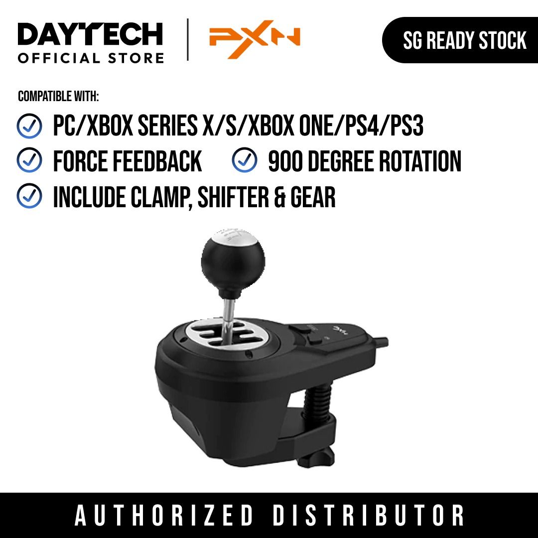 PXN V10 Force Feedback USB Racing Wheel PC XBOX SERIES XBOX ONE PS4 PS3 Gaming Steering Wheel (Category: Computer Parts) located in Singapore. Submitted by daytech (Listing ID 1155393950, Image 3). Description: ✅ Ready Stock in SG ✅ Brand New in Box ✅ 100% Authentic PXN Product (Authorized Reseller) ✅ Compatible with XBOX SERIES S/X, PS4, XBOX ONE, PC ✅ One Year Local Seller Warranty 🔥 Plug n' Play 🔥 900° Steering Angle (configurable to 270°) �