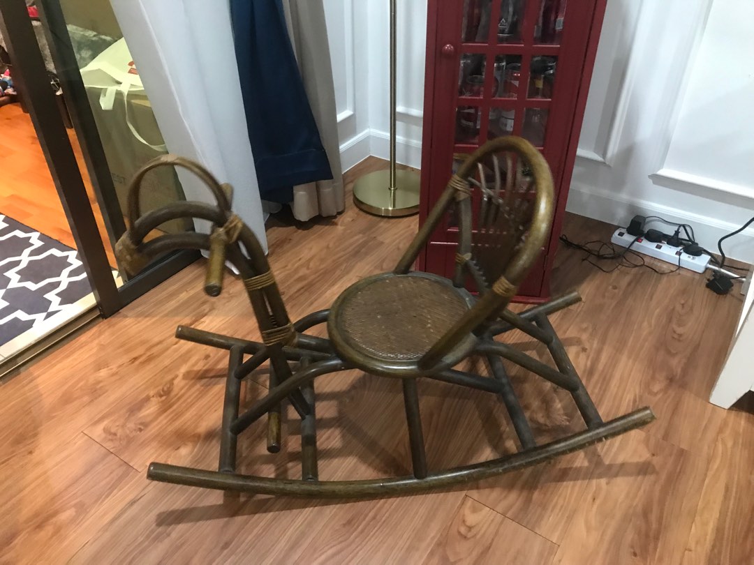 vintage rare item rattan rocking chair horse, Babies & Kids, Infant ...