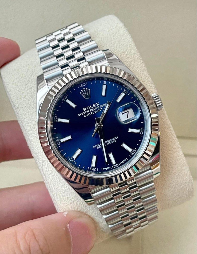 Rolex Datejust 41 (Category: Luxury Watches) located in Manila. Submitted by watchguyph (Listing ID 1361883110, Image 1). Description: Steal deals For Sale 715k Rolex Datejust 41 41mm Blue dial White gold fluted bezel Jubilee bracelet 2018 Full set Open to authentication Pm for inquiries.