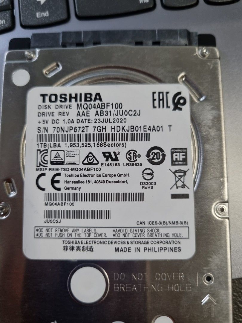 Seagate & toshiba hard disks (Category: Hard Disks & Thumbdrives) located in Quezon City. Submitted by lzedes1492 (Listing ID 1361895515, Image 2). Description: toshiba 1000 php july 2020 1 TB no issues in good health seagate 1000 php nov 2020 1 TB in good health no iisues.