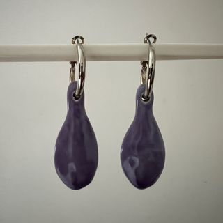 Snidel Earrings 紫色玻璃耳環 Initial Toga64234005100675110