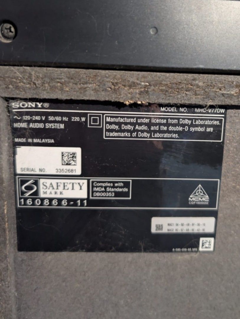 SONY Home Audio System503963576792535041