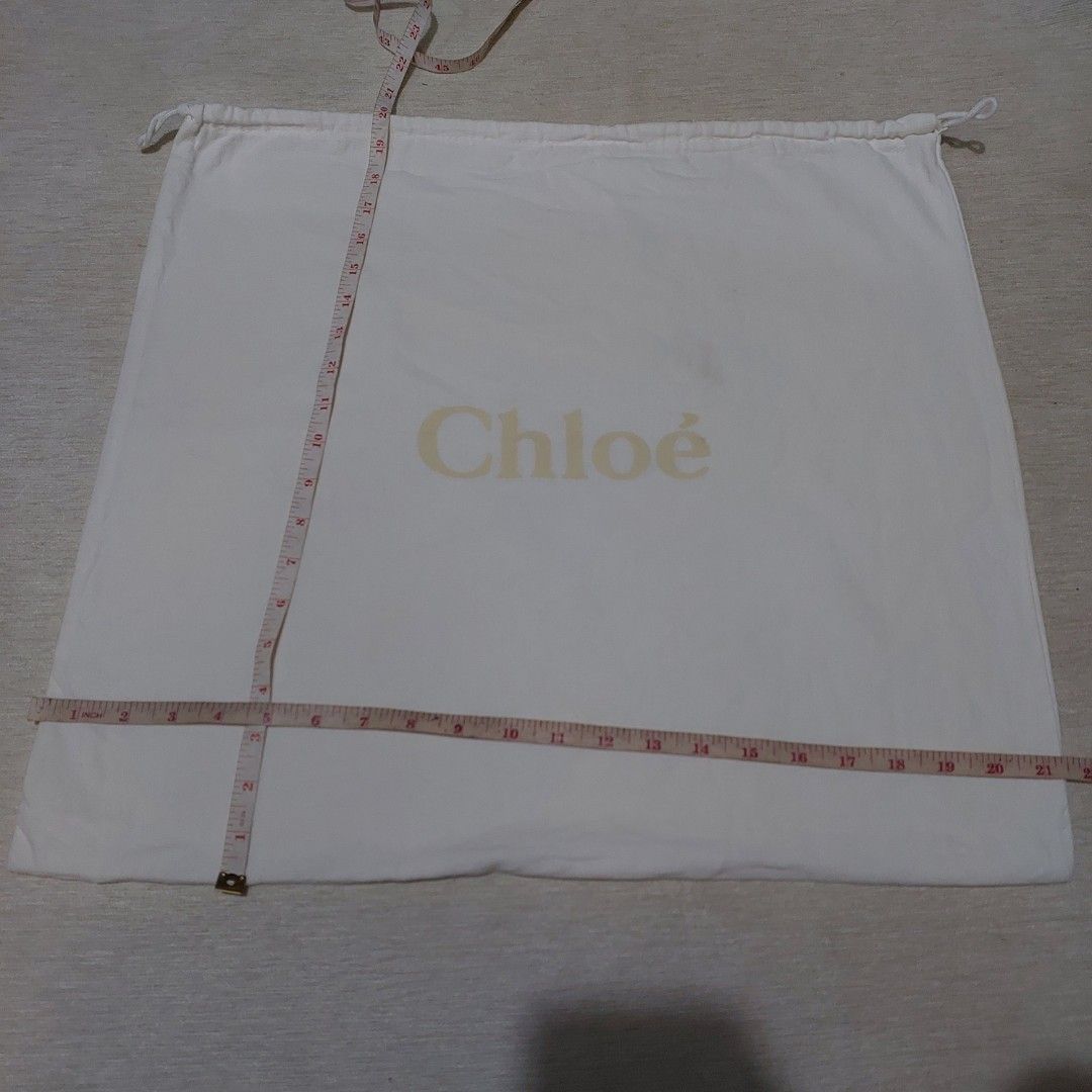 Authentic Chloe dust bag 20x21.5 inches (Category: Luxury Bags & Wallets) located in Manila. Submitted by jfluxury.co (Listing ID 1362090889, Image 3). Description: excellent condition no flaws bought in Japan 🇯🇵 💯% Authentic. 😊 Money back guarantee. 😊 Clean and ready to use na.
