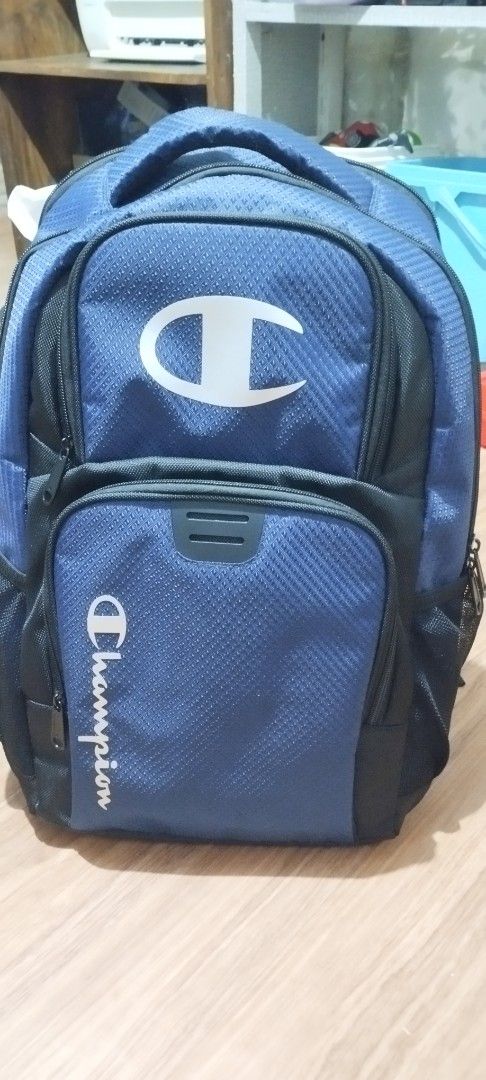 Champion Generation Laptop Backpack (Category: Backpacks) located in Quezon City. Submitted by kikaystrend (Listing ID 1362070756, Image 1). Description: No tag Features: Textured poly with reinforced backing Airmesh Media pocket High density printed logos Compartment w/ internal organizer Structured piping Silicone gear hanger Interior organizer in front pocket Padded haul loop Separate padded laptop compartment with padded sleeve and slip pocke