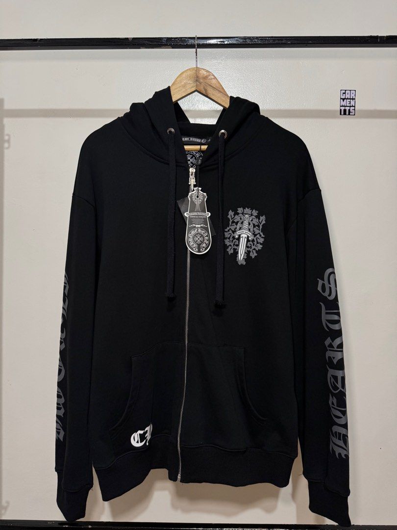 Chrome Hearts Vine Dagger Hoodie (Category: Coats, Jackets and Outerwear) located in Baao. Submitted by _garmentts (Listing ID 1362031856, Image 1). Description: Chrome Hearts Vine Dagger Hoodie Sizes: (INCHES) Small (23/27) Medium (24/28) Large (25/29) XLarge (26/30) Price: P2570 Available onhand and pre order, message us directly to purchase.