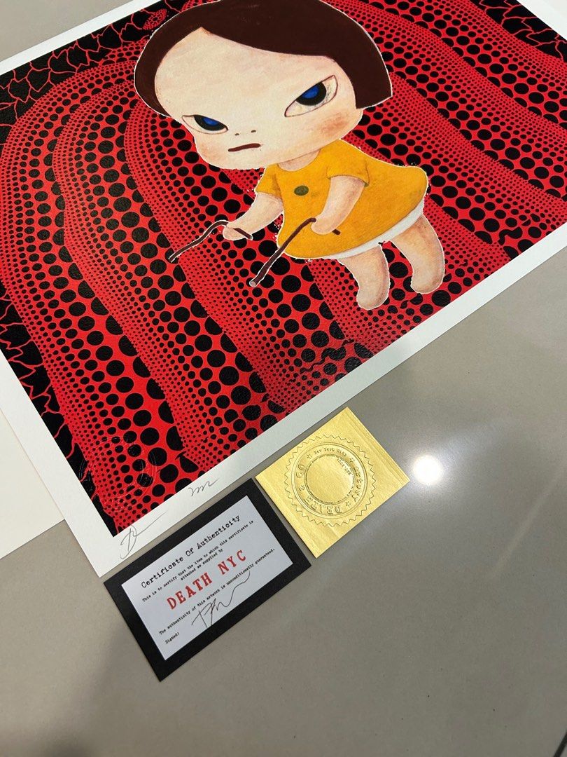 Death NYC 奈良美智x草間彌生限量版畫(100) 已錶框, 書籍、休閒
