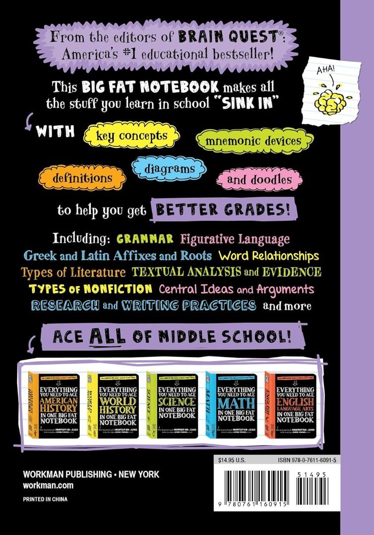 Everything You Need to Ace Computer Science and Coding in One Big Fat Notebook: The Complete Middle School Study Guide (Big Fat Notebooks) (Category: Textbooks) located in Cebu City. Submitted by s_415 (Listing ID 1362000528, Image 2). Description: by Workman Publishing (Author), Grant Smith (Contributor) From the editors of Brain Quest, America’s #1 educational bestseller! This Big Fat Notebook makes it all “sink in” with key concepts, mnemonic 
