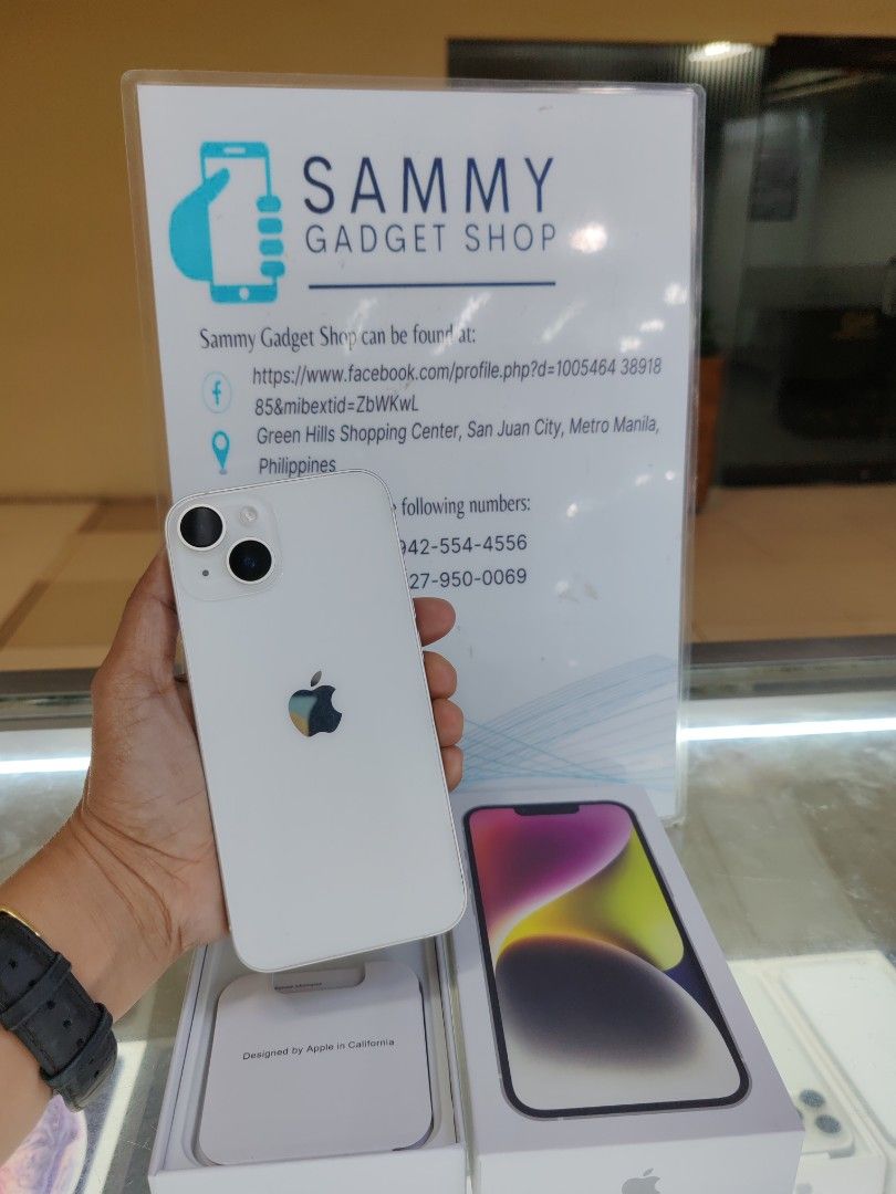Iphone 14 128 (Category: iPhone 14 Series) located in Quezon City. Submitted by ronalynac40976 (Listing ID 1362028021, Image 1). Description: Iphone 14 128 94% battery health good condition Makinis/no dent/no scratch With box, cord Pick up in my store in greenhills We accept COD/COP via lbc w/DP We accept swap/trade in We accept ggives & spaylater+% Dm or call for fast transaction 09279500069/09425544556 Located @ 2/f greenhills shopping center/ 