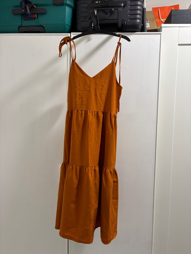 Rust Midi Dress, Women's Fashion, Dresses & Sets, Dresses on Carousell