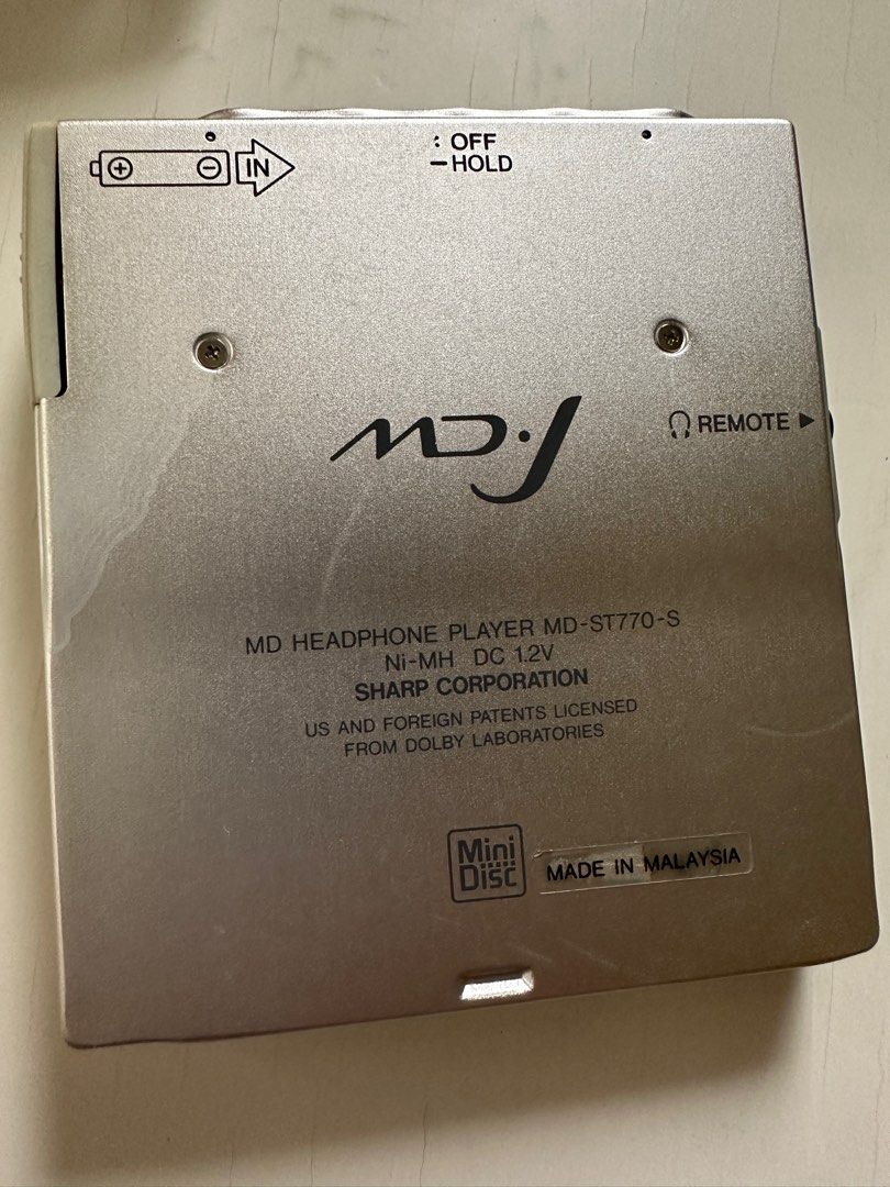 Sharp MD headphone Player MD-ST770-S, 音響器材, 音樂播放裝置MP3及