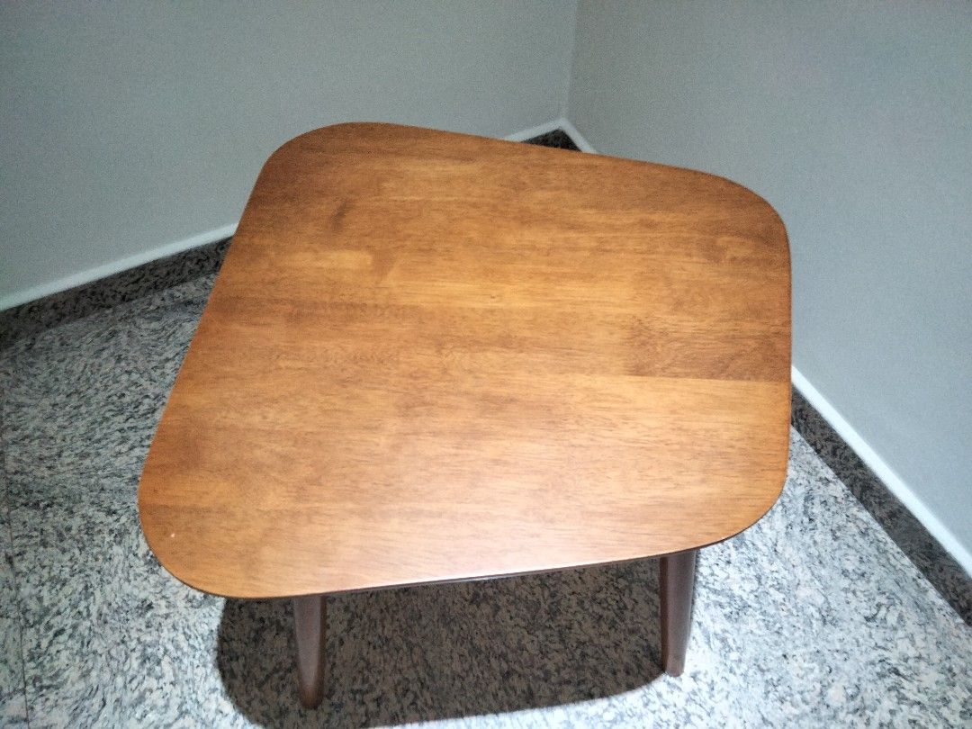 Solid Wood Side Table (Category: Tables & Sets) located in Singapore. Submitted by bn57859 (Listing ID 1362004529, Image 2). Description: Estimated sizes L: 57.15cm B: 57.15cm H: 50.8cm Can be both a side table and coffee table. Can nego, but self collect at 530701.
