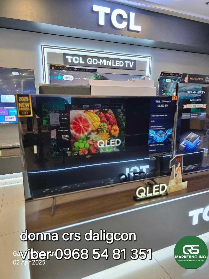 Tcl qled 2025 model (Category: Projectors) located in Manila. Submitted by donnasagao03665 (Listing ID 1362014218, Image 3). Description: 💚 TCL QLED 2025 TV 2025 MODEL INTRODUCTORY SALE 43P7K 50P7K 55P7K 65P7K 75P7K 55P8K 65P8K 75P8K 85P8K 98P8K 💚 📍 ENTRY MODEL 4K QLED 43P7K - 19,100 50P7K - 20,900 55P7K - 22,800 65P7K - 35,900 75P7K - 46,000 📍 4K QLED HVA PANEL 120HZ 55P8K - 26,300 65P8K - 38,600 75P8K - 54,900 85P8K - 77,200 98P8K - 116,000