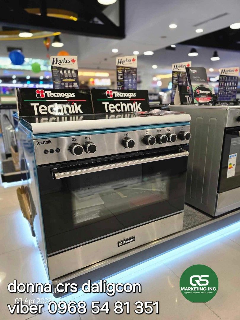 Tecnogas gas range (Category: Cookers) located in Manila. Submitted by donnasagao03665 (Listing ID 1362016389, Image 1). Description: ❄️ TECNOGAS GAS RANGE WITH OVEN / TECHNIK GAS RANGE WITH OVEN ❄️ TEG5540CVMBC - 14,000 TFE5502FRSS - 14,000 XFG5530CVMB - 14,800 TFG5530CRVSSC - 17,400 FTFG5531CRVMBC - 16,800 FG5031DRVXC - 19,800 TFE6004FRSS - 20,900 TF16004FRX - 36,600 TFGE31CRVMBC - 20,200 TFG6031DRVXC - 24,900 TFG6040CRVSSC - 22,900 TFG8050CRVS