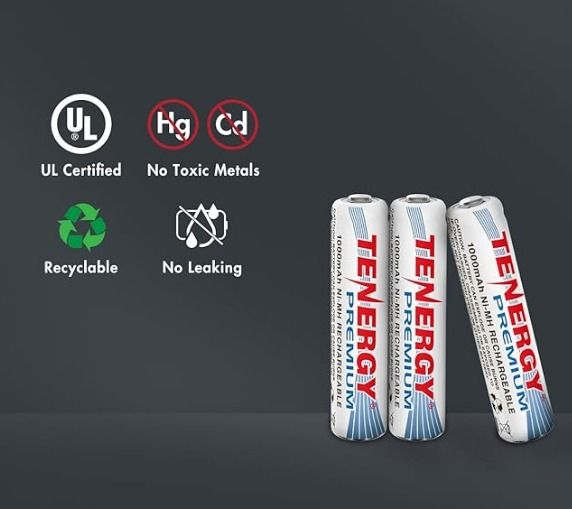 Tenergy Premium Rechargeable AAA Batteries, High Capacity 1000mAh NiMH AAA Batteries in packs of 4s 8s 12s62864721143939112