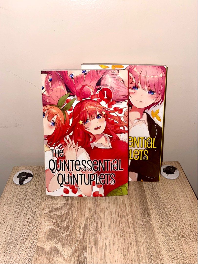 THE QUINTESSENTIAL QUINTUPLETS VOL. 1-2 (Category: Comics & Manga) located in Paranaque City. Submitted by liaangela (Listing ID 1361991859, Image 1). Description: ☆ Sold separately at ₱350 each. ☆ Buy both for ₱600! ☆ The Quintessential Quintuplets / 五等分の花嫁 (Go-Tōbun no Hanayome) Volumes 1-2 ☆ English Manga by Negi Haruba ☆ Published by Kodansha Comics ☆ Like New ☆ Mint Condition (Not Plastic-sealed) ☆ RFS: Entrusted to sell ☆ Send us a message!