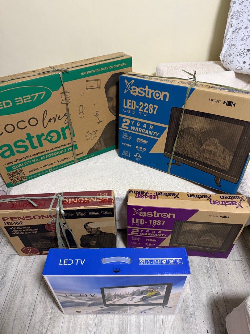 Tv for sale (Category: TV) located in Makati City. Submitted by newandaffordableappliances (Listing ID 1362108638, Image 2). Description: Astron smart TV 32” 5500 Astron LED Tv 22” 2700 Astron LED TV 18” 1900 Coby LED TV 22” 2200 Pensonic LED TV 18” 2400.