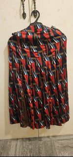 Zara pleated graphic design midi skirt