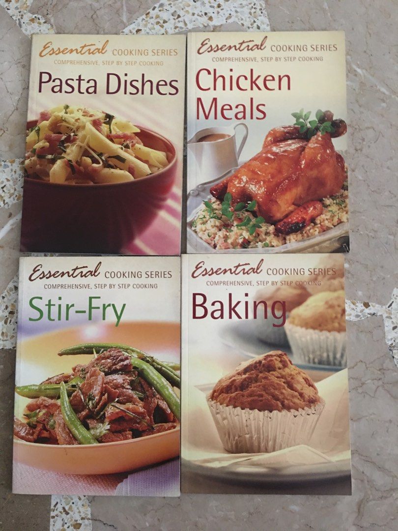 4 pcs Essential Cooking Series Cookbooks (Category: Cookware & Accessories) located in San Juan City. Submitted by dquad.dquad (Listing ID 1362139063, Image 1). Description: 4 pcs Essential Cooking Series Cookbooks Chicken Meals Pasta Dishes Stir-Fry Baking Good for beginners. No issues. Php 300 - take all Location: Near Scout Area. Bgy Roxas District, Quezon City.