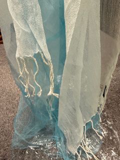 🩵48% Seta Silk 真絲🐛& 52% Lana wool 羊毛🐑嬰兒粉藍色薄透輕身柔軟絲巾🩵baby pastel blue transparency light weight scraf  #地球日優惠64200167304705110