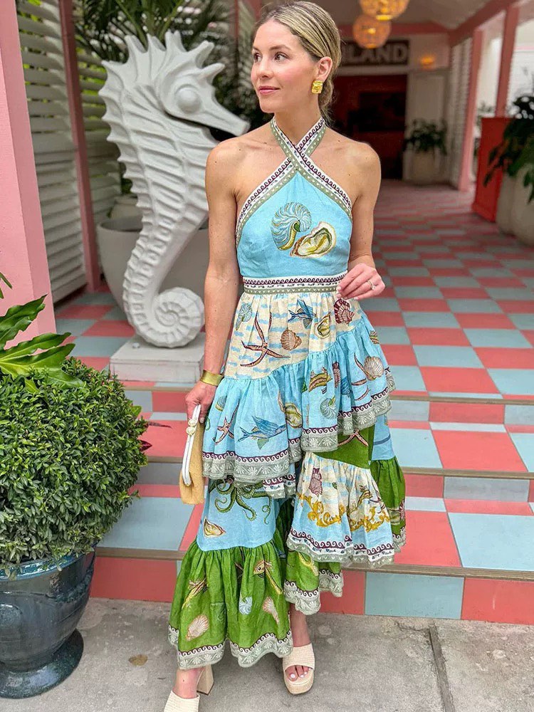 Alemais Bath House Midi Halter Dress, Women's Fashion, Dresses & Sets,  Dresses on Carousell
