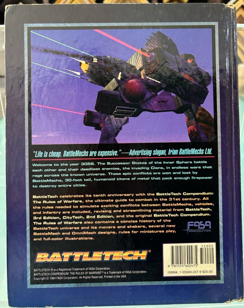 Battletech Compendium The Rules of Warfare FASA Corp 1690, Hobbies ...