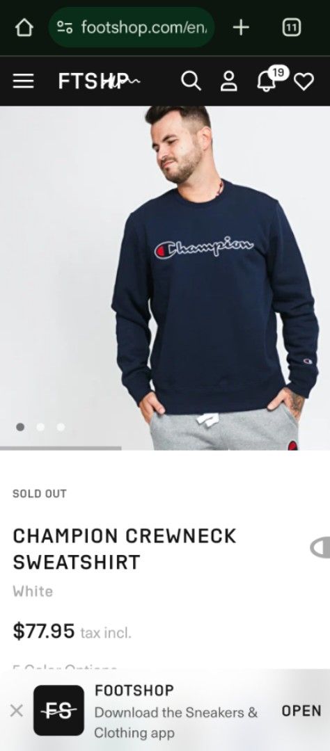 CHAMPION CREWNECK SWEATSHIRT (Category: Coats, Jackets and Outerwear) located in Candon. Submitted by outc1 (Listing ID 1362208788, Image 2). Description: ✅ 💯% ORIGINAL ✅Recommended for Men ✅Price is Negotiable Size: LARGE (Shoulder: 50cm, Sleeve length: 64cm, Chest: 100cm, Bicep: 44cm) Colour: Blue Composition: 73% Cotton, 27% Polyester Description: Round neck, Long sleeve, Without hood, Lower hem - Elastic, Cuff - Elastic, Chest embroidery Bra