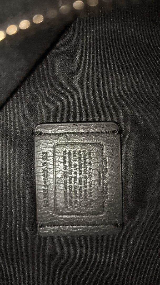 Coach shoulder bag c1881 f28966 (Category: Bags & Wallets) located in Singapore. Submitted by huasern (Listing ID 1362158280, Image 2). Description: price neg clean and well kept internal Color: Black pebble Quilted leather, Gold-tone hardware Foldlock flap closure Inside zip pocket & slip pocket Exterior back snap closure pocket Chain / leather strap with 24" drop Dimensions: Bottom Width: 8 in; Height: 6 in; Depth: 2.75 i.