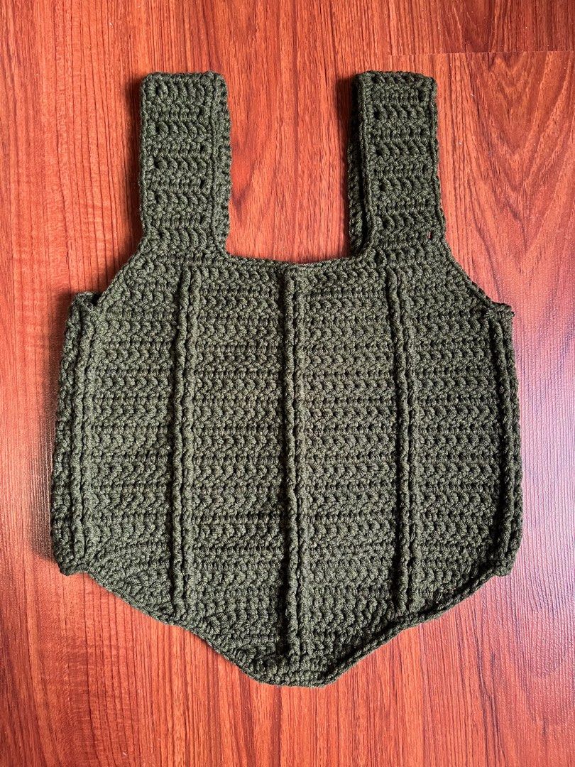 Crochet Corset Top (Category: Sleeveless) located in Quezon City. Submitted by phenlene (Listing ID 1362207112, Image 1). Description: Crochet Corset Top: - size XS to S - made with milk cotton - olive green - see last pics for sample of when worn - made from Giogi corset pattern by @skeinstudios.