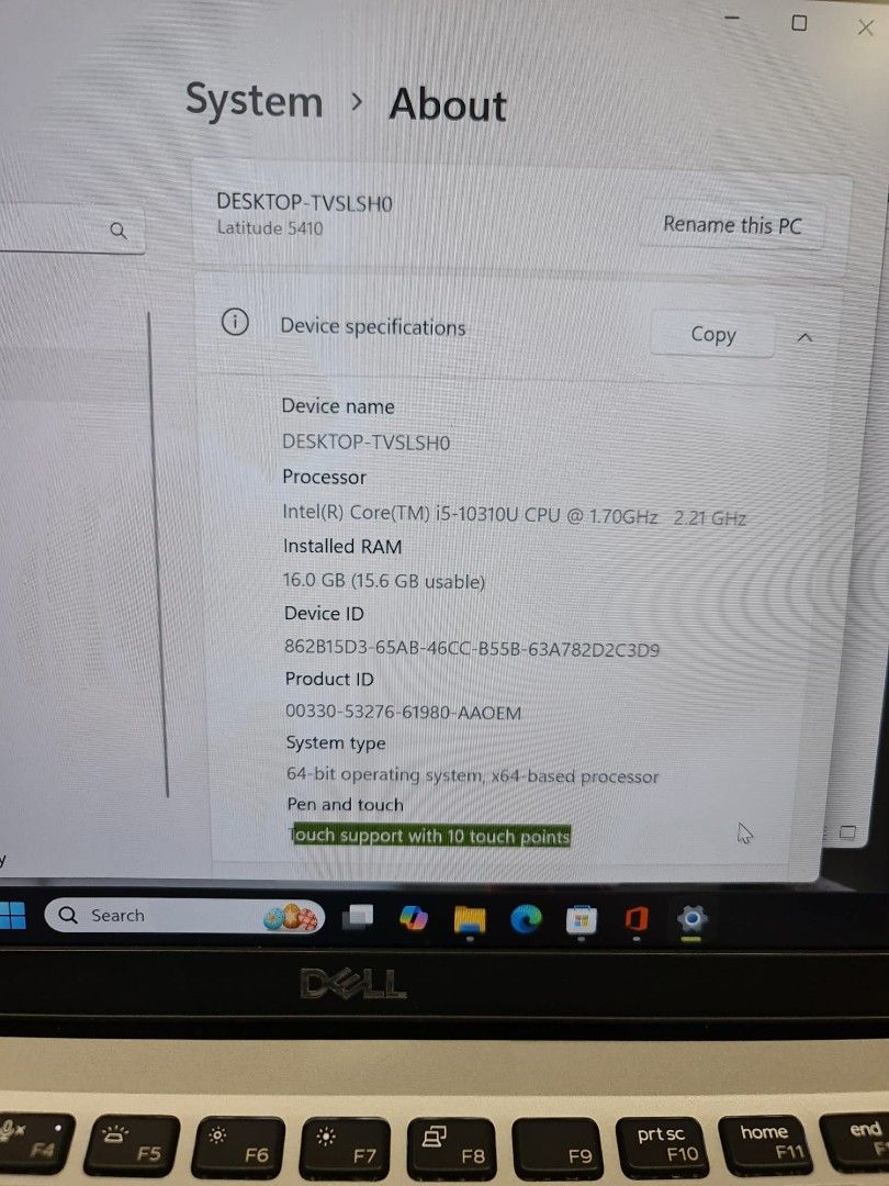 Dell Latitude 5410...Touch screen Core i5 .. 10th gen 14