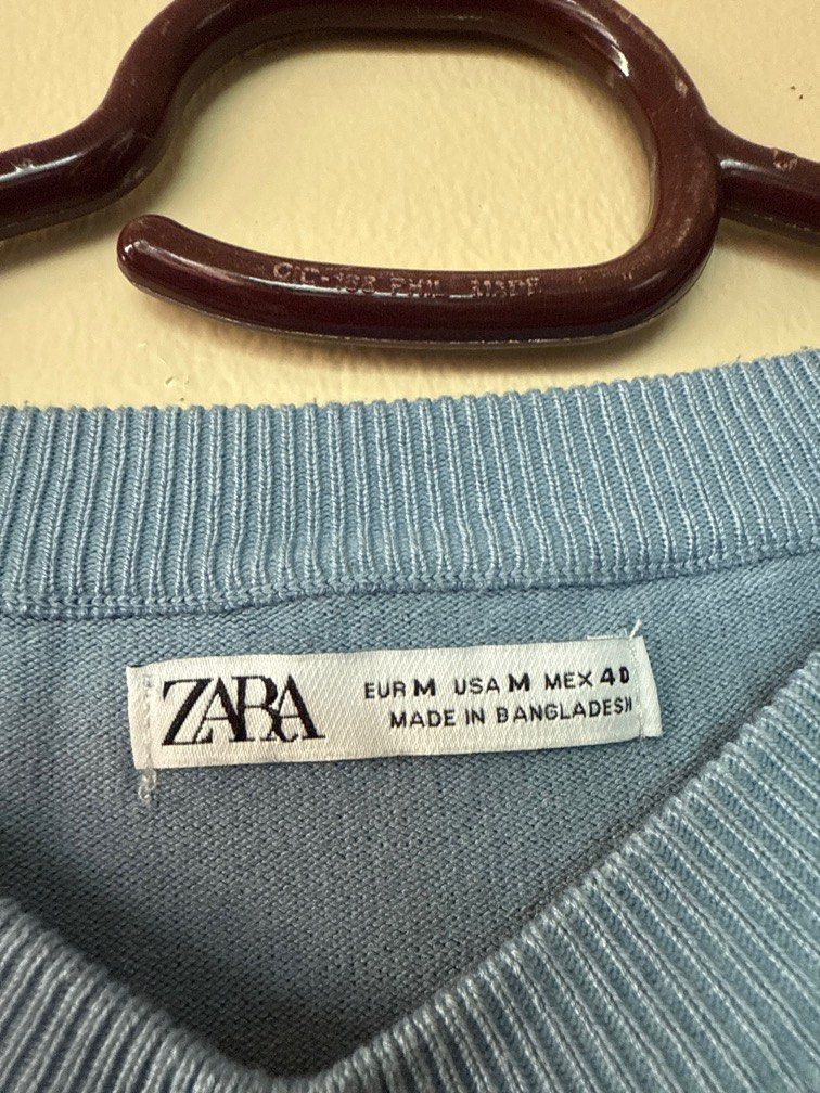 Dusty blue Zara sweater (Category: Coats, Jackets and Outerwear) located in Paranaque City. Submitted by bella129 (Listing ID 1362194178, Image 3). Description: Chest - 19in Length - 25in.