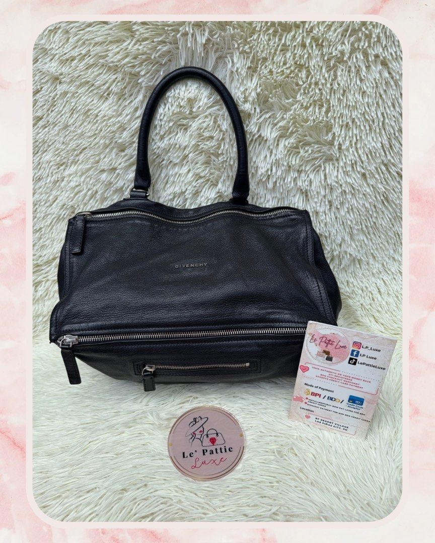 Givenchy Pandora Large Goatskin (Category: Luxury Bags & Wallets) located in Las Pinas. Submitted by Le.Pattie.Luxe (Listing ID 1362159508, Image 1). Description: 💯% Authentic 𝐆𝐢𝐯𝐞𝐧𝐜𝐡𝐲 𝐏𝐚𝐧𝐝𝐨𝐫𝐚 𝐋𝐚𝐫𝐠𝐞 𝐢𝐧 𝐆𝐨𝐚𝐭𝐬𝐤𝐢𝐧 🖤𝐏𝐡𝐩 𝟏𝟓𝐤🖤 ▪️No strap ▪️8/10 condition signs of wear on the handles & interior otherwise still in good condition ▪️Authenticated by B101 Revue ▪️Inclusion: provided satin dustbag ▪️Approx. Dimensions: 