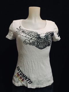 grunge affliction graphic designed with embroidery shirt