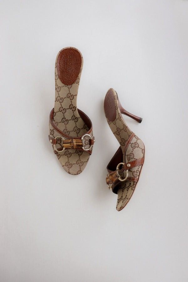 Gucci Monogram Horsebit Heels (Category: Heels) located in Iloilo. Submitted by ukayedthis (Listing ID 1362139383, Image 1). Description: Vintage Gucci Monogram Horsebit Heels no major flaw but only signs of usage size 38.