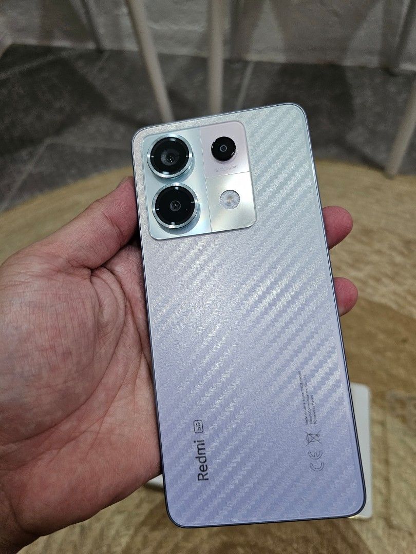 Redmi Note 13 Pro 5g (Category: Android Others) located in Paranaque City. Submitted by justinyaptangco (Listing ID 1362125436, Image 3). Description: FOR SALE 💯💯💯 Redmi Note 13 Pro 5G Price: Php 13,000 Complete package Ram: 8+8 GB Storage: 256 GB Inclusions: Box, Original Cable (unused), Original Charger (unused), 3 cases Specs: https://www.mi.com/ph/product/redmi-note-13-pro-5g/ RFS: Spare Phone Meetups: Las Piñas, Alabang, MOA PM for More i