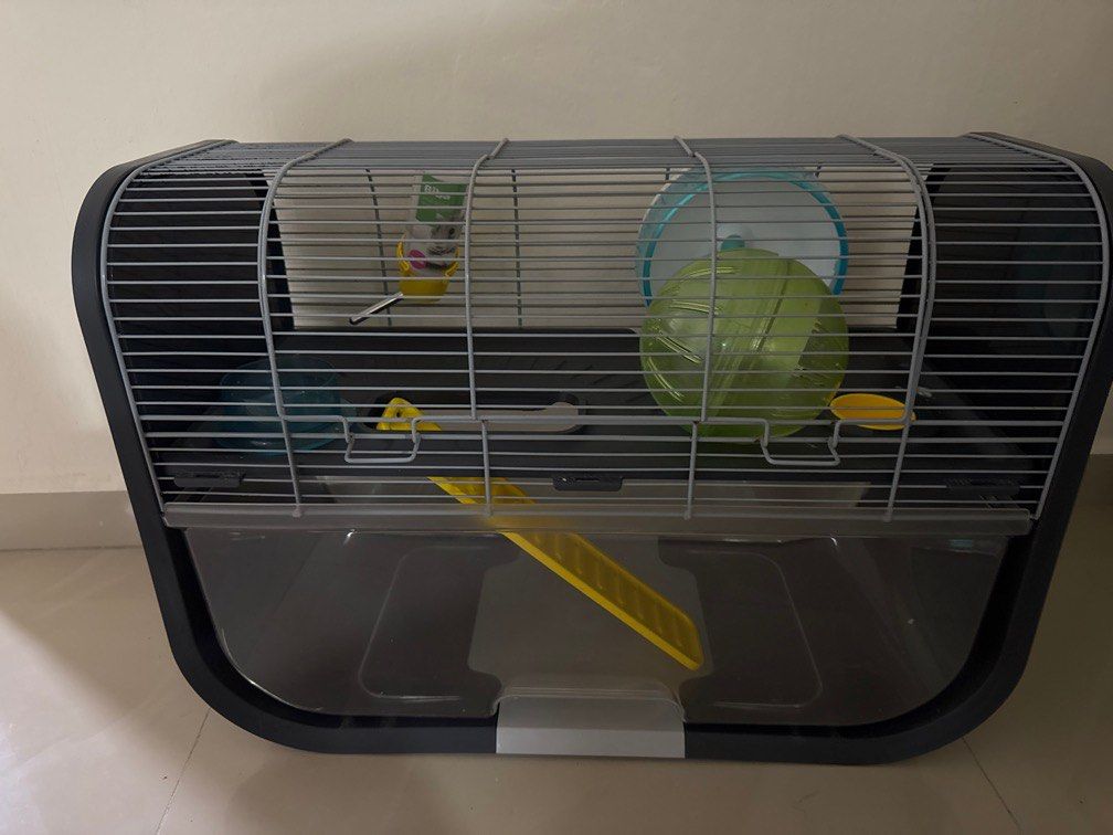 Savic-Geneva 2 storeys hamster cage (silver) (Category: Homes & Other Pet Accessories) located in Singapore. Submitted by charmaine.chin.7 (Listing ID 1362303574, Image 1). Description: All accessories given foc (wheels, water container , food bowl and hamster ball .