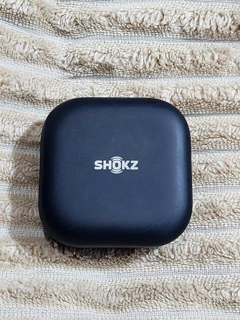 SHOKZ OpenFit Open-Ear True Wireless Earbuds (Category: Earphones) located in Caloocan City. Submitted by randomhub (Listing ID 1362166690, Image 1). Description: Only used 2x during our 10Km race day because our hectic schedule can no longer accommodate sports days. In excellent condition. No defects. Very clear and enjoyable sound. Excellent running gear for that music hype! Still under warranty (with warranty card inside its box) 100% AUTHENTI