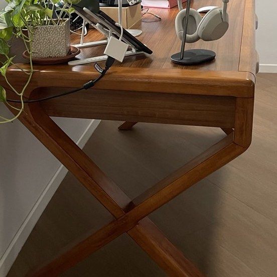 Study Table (Category: Tables & Sets) located in Singapore. Submitted by paulgk (Listing ID 1362137913, Image 2). Description: Bought it from forty two. Lightly used Good condition. Please arrange own transport. Not detachable. Two drawers and a book latch behind. Length - 130cm Breadth - 80cm Height - 75cm Will throw in a free chair if wanted.