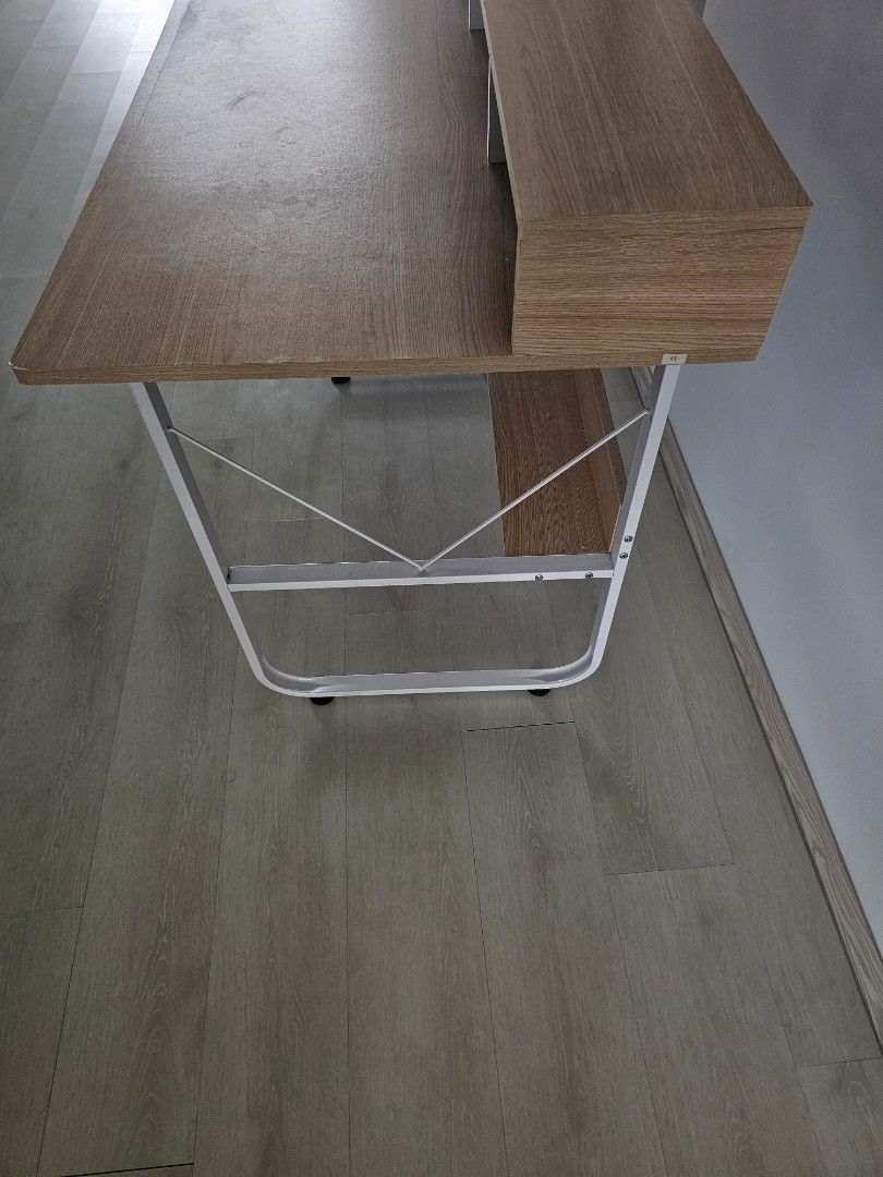 Study table (Category: Tables & Sets) located in Singapore. Submitted by zenforest.3f6bd4 (Listing ID 1362268776, Image 2). Description: 80 x 60 x 73 study table. s Shelves on top of table 80 x 60 x 11.5 cm already dismantle. cash and carry, PM me for collection..