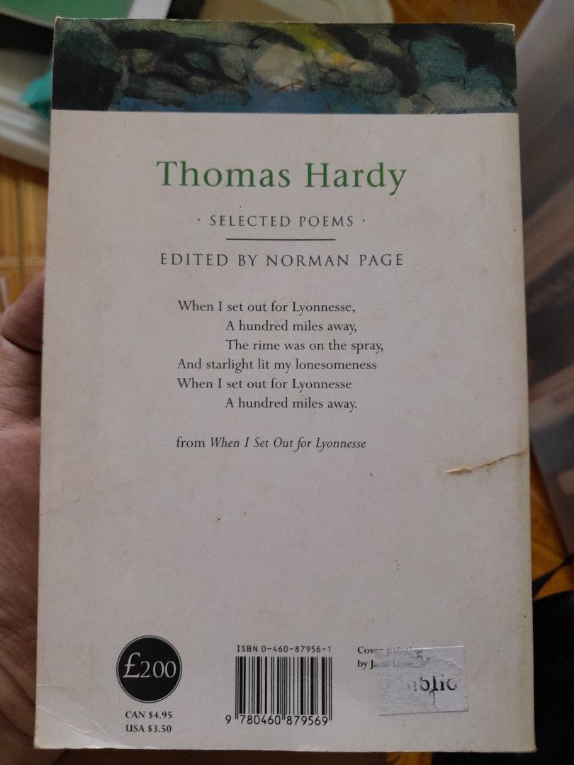 Thomas Hardy - Everyman's Poetry [SB] (Category: Storybooks) located in Bacoor. Submitted by true2value (Listing ID 1362187024, Image 2). Description: .