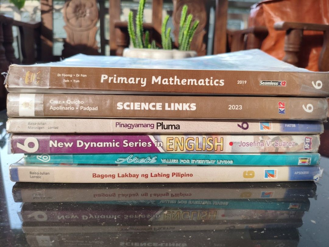 Used Grade 6 Books (Category: Textbooks) located in San Fabian. Submitted by timeagain.ph (Listing ID 1362205894, Image 1). Description: Selling my sister's well used but usable Grade 6 Books —expect some scribbles/doodles and answered activities. Includes: •New Syllabus Primary Mathematics Grade 6 (Singapore Math Worktext) •Science Links (2023 Edition) Grade 6 •Pinagyamang Pluma Ikaapat Na Edisyon •New Dynamic Series In English 6 •Areté: Values 