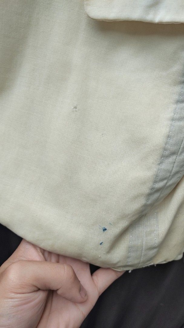 Vintage LV Cream Tailored Coat (Category: Coats, Jackets and Outerwear) located in Quezon City. Submitted by brandooon13 (Listing ID 1362205875, Image 3). Description: LV Cream Tailored Coat See pictures for issues - Small pinholes - Stains & slight yellowing W - 19 Pit to Pit / 17 Shoulder to Shoulder L - 28 Shoulder to Bottom / 30 Neck to Bottom Goods to sa mga 5'10-6 footer slim-built 2OOO only nego 📍 QC Area.