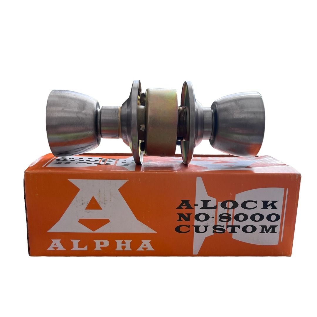 Alpha Entrance Lockset (Category: Construction & Building Materials) located in Manila. Submitted by tif.decluttertime (Listing ID 1362436346, Image 1). Description: Model: A-Lock No. 8000 Custom - Entrance Lock 80G25-TR-US32D Material: Stainless Steel Finish: Satin Dimension: B/C 60mm; V = 28 ~ 25MM.