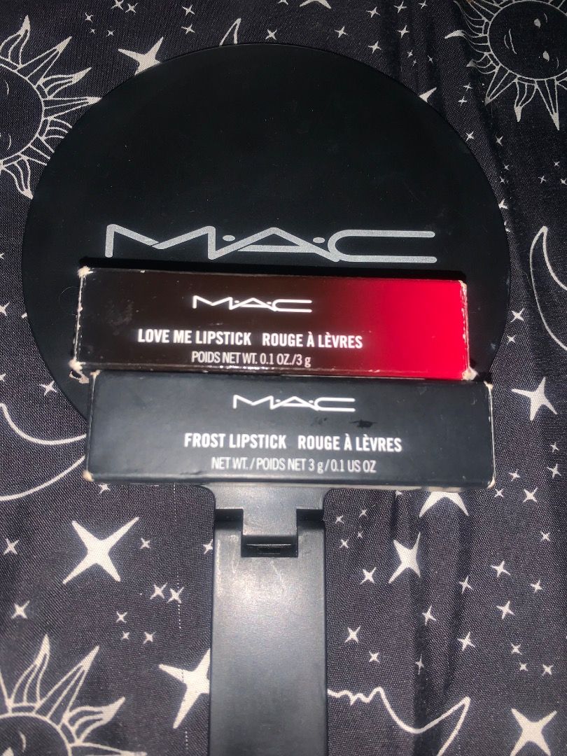 Authentic MAC Lippies set (Category: Makeup) located in Dasmarinas. Submitted by fameandfad (Listing ID 1362453456, Image 1). Description: Take 2 for 600 ( mirror not included) bought 2k+ RFS: not using anymore.