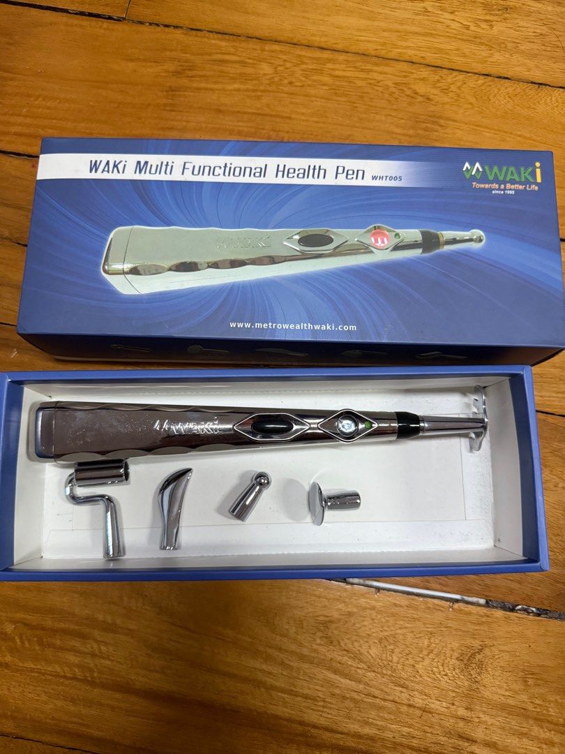 Authentic WAKi Multi Functional Health Pen (Category: Medical Supplies & Tools) located in Manila. Submitted by a.c.shop (Listing ID 1362425159, Image 1). Description: According to traditional Chinese medicine, meridian’s functions are to transport blood and “Chi”, to communicate the organs and the whole body, and to regulate the body system. Meridian studies is another foundation for the acupuncture, Tui-Na, Shiatsu and massage, it is an importa